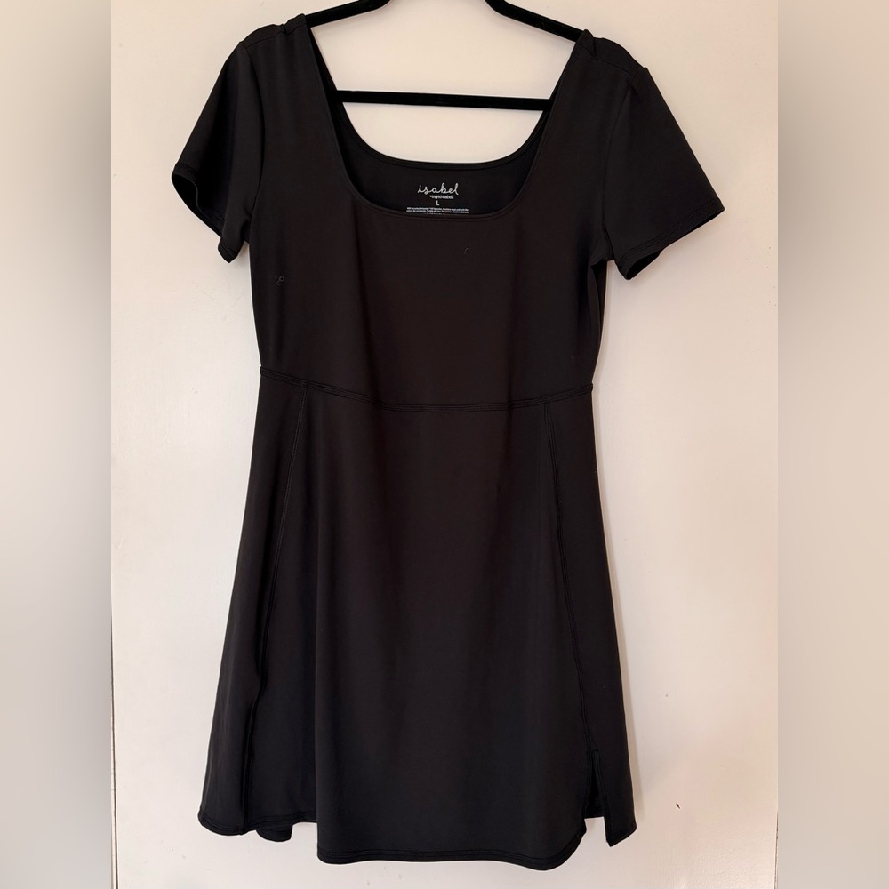 Isabel Black Short Sleeve Active Maternity Dress